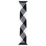 Plastic Buckle Mixed Color Nylon Braided Single Loop Watch Band For Apple Watch Ultra 49mm / Series 8&7 45mm / SE 2&6&SE&5&4 44mm / 3&2&1 42mm, Size:XL(Checkered Black White)