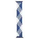 Plastic Buckle Mixed Color Nylon Braided Single Loop Watch Band For Apple Watch Ultra 49mm / Series 8&7 45mm / SE 2&6&SE&5&4 44mm / 3&2&1 42mm, Size:XXL(Checkered Blue White)