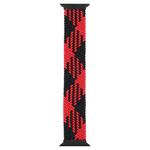 Plastic Buckle Mixed Color Nylon Braided Single Loop Watch Band For Apple Watch Series 8&7 41mm / SE 2&6&SE&5&4 40mm / 3&2&1 38mm, Size:S(Checkered Red Black)