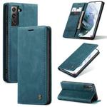 For Samsung Galaxy S21 5G CaseMe 013 Multifunctional Horizontal Flip Leather Case with Holder & Card Slot & Wallet(Blue)