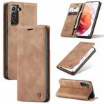 For Samsung Galaxy S21+ 5G CaseMe 013 Multifunctional Horizontal Flip Leather Case with Holder & Card Slot & Wallet(Brown)