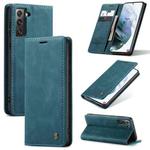 For Samsung Galaxy S21+ 5G CaseMe 013 Multifunctional Horizontal Flip Leather Case with Holder & Card Slot & Wallet(Blue)