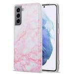 For Samsung Galaxy S21+ 5G TPU Glossy Marble Pattern IMD Protective Case(Light Pink)