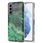 For Samsung Galaxy S21+ 5G TPU Glossy Marble Pattern IMD Protective Case(Emerald Green)