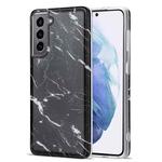 For Samsung Galaxy S21+ 5G TPU Glossy Marble Pattern IMD Protective Case(Black)