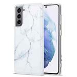 For Samsung Galaxy S21 5G TPU Glossy Marble Pattern IMD Protective Case(White)