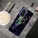 For OnePlus 9 Shockproof Painted Transparent TPU Protective Case(Colorful Feathers)