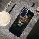 For OnePlus 9 Shockproof Painted Transparent TPU Protective Case(Yellow Lion)