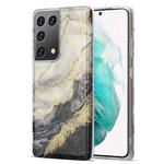For Samsung Galaxy S21 Ultra 5G TPU Gilt Marble Pattern Protective Case(Black Grey)