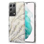 For Samsung Galaxy S21 Ultra 5G TPU Gilt Marble Pattern Protective Case(Grey)