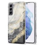 For Samsung Galaxy S21+ 5G TPU Gilt Marble Pattern Protective Case(Black Grey)
