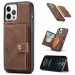 For iPhone 12 mini JEEHOOD Retro Magnetic Detachable Protective Case with Wallet & Card Slot & Holder (Brown)