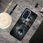 For OnePlus 9 Shockproof Painted Transparent TPU Protective Case(Reflected Wolf)