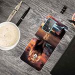 For Samsung Galaxy A72 5G /4G Shockproof Painted Transparent TPU Protective Case(Desert Lion)