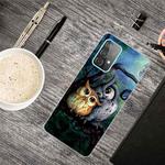 For Samsung Galaxy A72 5G /4G Shockproof Painted Transparent TPU Protective Case(Owl)