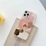 For iPhone 11 Watercolor Painting Series Half Coverage IMD Workmanship Protective Case with Ring Holder (DX-53)