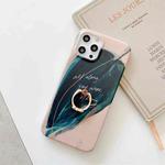 For iPhone 11 Pro Watercolor Painting Series Half Coverage IMD Workmanship Protective Case with Ring Holder (DX-51)