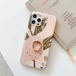 For iPhone 12 / 12 Pro Watercolor Painting Series Half Coverage IMD Workmanship Protective Case with Ring Holder(DX-49)