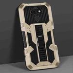 For LG K31 Vanguard Warrior All Inclusive Double-color Shockproof TPU + PC Protective Case with Holder(Gold)