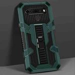 For LG K61 Vanguard Warrior All Inclusive Double-color Shockproof TPU + PC Protective Case with Holder(Graphite Green)