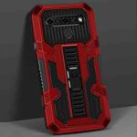 For LG K61 Vanguard Warrior All Inclusive Double-color Shockproof TPU + PC Protective Case with Holder(Red)