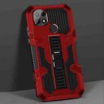 For OPPO A15 Vanguard Warrior All Inclusive Double-color Shockproof TPU + PC Protective Case with Holder(Red)