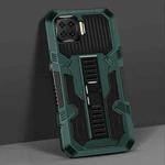 For OPPO A73 Vanguard Warrior All Inclusive Double-color Shockproof TPU + PC Protective Case with Holder(Graphite Green)