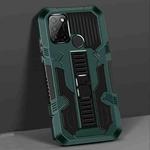 For OPPO Realme C17 Vanguard Warrior All Inclusive Double-color Shockproof TPU + PC Protective Case with Holder(Graphite Green)