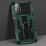 For vivo V19 Vanguard Warrior All Inclusive Double-color Shockproof TPU + PC Protective Case with Holder(Graphite Green)