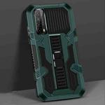 For Huawei Y7a / P Smart 2021 Vanguard Warrior All Inclusive Double-color Shockproof TPU + PC Protective Case with Holder(Graphite Green)