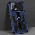 For Motorola Moto G9 Plus Vanguard Warrior All Inclusive Double-color Shockproof TPU + PC Protective Case with Holder(Blue)