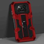 For Xiaomi Poco X3 Vanguard Warrior All Inclusive Double-color Shockproof TPU + PC Protective Case with Holder(Red)