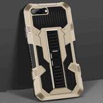 For iPhone 8 Plus / 7 Plus Vanguard Warrior All Inclusive Double-color Shockproof TPU + PC Protective Case with Holder(Gold)