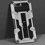 For iPhone 8 Plus / 7 Plus Vanguard Warrior All Inclusive Double-color Shockproof TPU + PC Protective Case with Holder(Silver White)