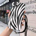 Animal Texture IMD Shockproof TPU Protective Case with Lanyard For iPhone 11(Zebra Pattern)