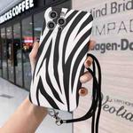 Animal Texture IMD Shockproof TPU Protective Case with Lanyard For iPhone 11 Pro Max(Zebra Pattern)