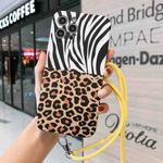 Animal Texture IMD Shockproof TPU Protective Case with Lanyard For iPhone 11 Pro Max(Zebra + Leopard)