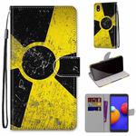 For Samsung Galaxy A01 Core Coloured Drawing Cross Texture Horizontal Flip PU Leather Case with Holder & Card Slots & Wallet & Lanyard(Yellow and Black Signs)