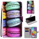 For Samsung Galaxy A51 Coloured Drawing Cross Texture Horizontal Flip PU Leather Case with Holder & Card Slots & Wallet & Lanyard(Colorful Layer Cake)