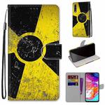 For Samsung Galaxy A70 Coloured Drawing Cross Texture Horizontal Flip PU Leather Case with Holder & Card Slots & Wallet & Lanyard(Yellow and Black Signs)