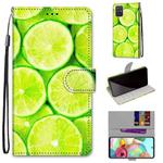 For Samsung Galaxy A71 Coloured Drawing Cross Texture Horizontal Flip PU Leather Case with Holder & Card Slots & Wallet & Lanyard(Lime)