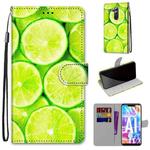 For Huawei Mate 20 Lite / Maimang 7 Coloured Drawing Cross Texture Horizontal Flip PU Leather Case with Holder & Card Slots & Wallet & Lanyard(Green Lemon)