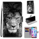 For Huawei Mate 20 Lite / Maimang 7 Coloured Drawing Cross Texture Horizontal Flip PU Leather Case with Holder & Card Slots & Wallet & Lanyard(B11 Black White Lion Head)