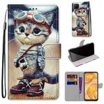 For Huawei nova 6 SE / P40 Lite Coloured Drawing Cross Texture Horizontal Flip PU Leather Case with Holder & Card Slots & Wallet & Lanyard(Leather Shoes Cat)