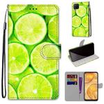 For Huawei nova 6 SE / P40 Lite Coloured Drawing Cross Texture Horizontal Flip PU Leather Case with Holder & Card Slots & Wallet & Lanyard(Green Lemon)