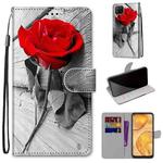 For Huawei nova 6 SE / P40 Lite Coloured Drawing Cross Texture Horizontal Flip PU Leather Case with Holder & Card Slots & Wallet & Lanyard(B10 Wood Red Rose)