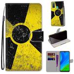 For Huawei P smart 2020 Coloured Drawing Cross Texture Horizontal Flip PU Leather Case with Holder & Card Slots & Wallet & Lanyard(Yellow Black Logo)