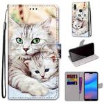 For Huawei P20 Lite / nova 3e Coloured Drawing Cross Texture Horizontal Flip PU Leather Case with Holder & Card Slots & Wallet & Lanyard(Big Cat Holding Kitten)