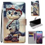 For Huawei P20 Pro Coloured Drawing Cross Texture Horizontal Flip PU Leather Case with Holder & Card Slots & Wallet & Lanyard(Leather Shoes Cat)