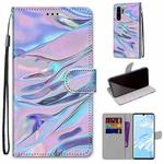 For Huawei P30 Pro Coloured Drawing Cross Texture Horizontal Flip PU Leather Case with Holder & Card Slots & Wallet & Lanyard(Fluorescent Water Texture)